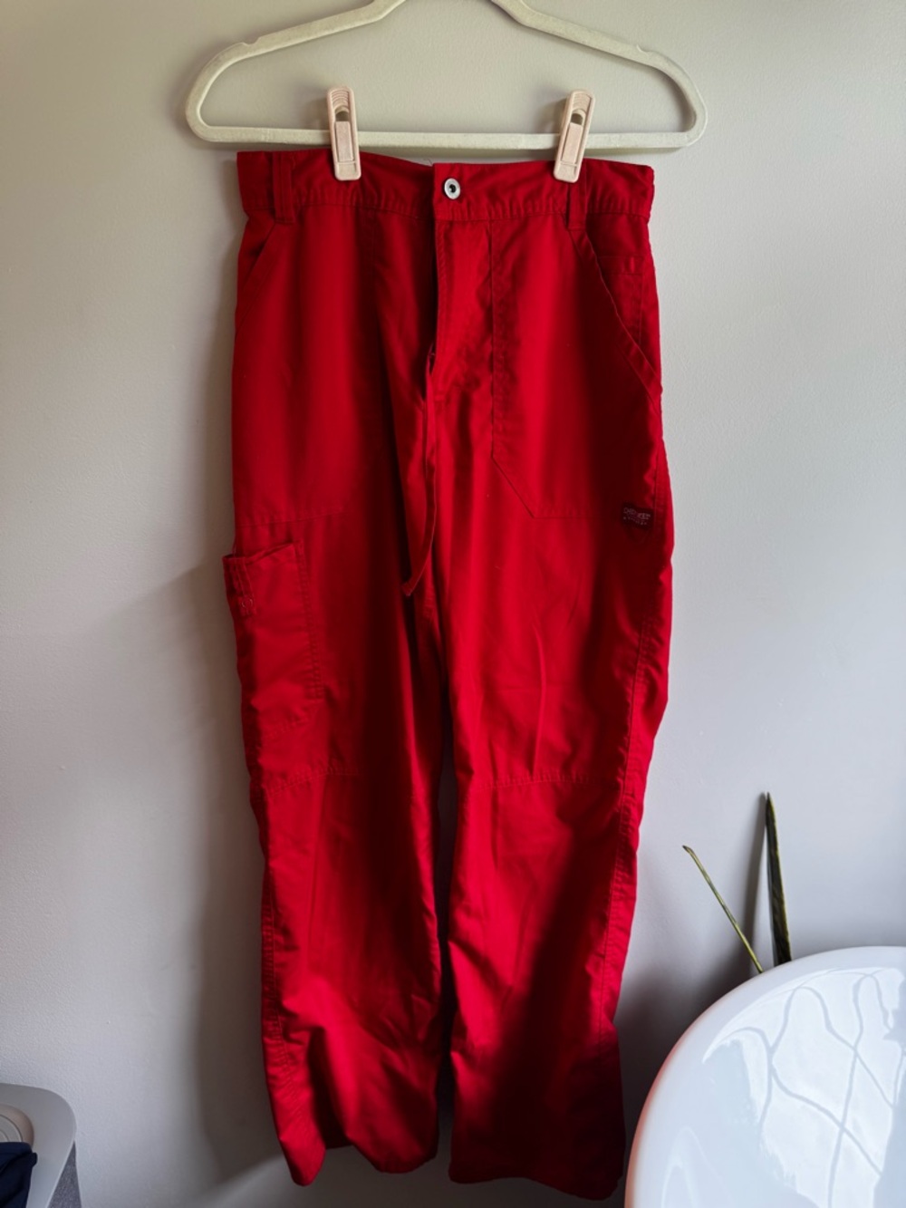 Cherokee red cargo scrub pants